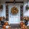 20-Inch Autumn Wreath with Sunflowers, Pumpkins, and Maple Leaves, Seasonal Decorative Wreath for Front Door, Wall, or Fireplace, Ideal for Fall, and Harvest Decor